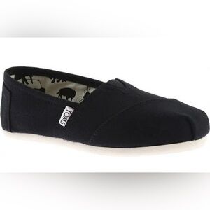 TOMS Women's Heritage black Canvas Classic Alpargata Slip-On Shoes 8W